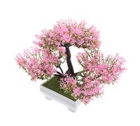 VINTORKY Bonsaï Artificiel Pin Miniature en Pot Plante Artificielle Décorative Rose Fausse Plante D’Intérieur sans Entretien Décoration Bureau Salon Petit Arbre Artificiel Réaliste