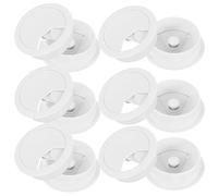 VINTORKY Cache-Trou de Bureau Rond 50mm Blanc Lot de 6 en Abs | Bureau et Office, Organise les Câbles, Finition Propre pour Meuble et Passage de Fils