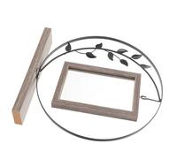 VINTORKY Cadre Photo en Métal Noir Forme Feuille Rustique Vintage 15 Cm Affichage Double Face et Remplacement Facile pour Décoration de Bureau ou Salon