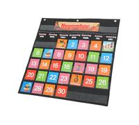 VINTORKY Calendrier Éducatif Mural Portable avec Cartes Colorées Pictogrammes de Routine pour Suspension Outil Apprentissage pour École et Maison