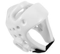 VINTORKY Casque de Boxe Blanc Taille M Rembourrage Mousse Léger et Réglable, Protection Ergonomique pour Garçon et Filles en Taekwondo et Karaté, Équipement de Combat pour Sparring