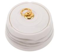VINTORKY Cendrier en Céramique Blanc Élégant et Sophistiqué avec Couvercle Coupe-Vent pour Table de Thé ou Maison, Facile à Entretenir Usage Intérieur ou Extérieur