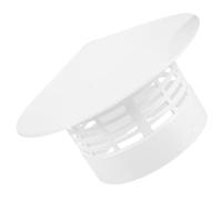 VINTORKY Chapeau De Cheminée Pvc Blanc 110mm Anti-pluie Anti-vent Extérieur, Protection Ventilation Toit Solide, Couverture Étanche Résistante Aux Intempéries, Accessoire Aérateur Extérieur