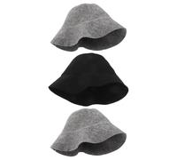 VINTORKY Chapeau de Sauna en Feutre 3pcs pour Camping, Bonnet de Bain Russe Anti-Chaleur et Accessoires de Spa, Protège Cheveux Le Vaporarium et Spa