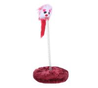 VINTORKY Chats Intérieur en Peluche Rouge Forme Tumbler avec Ressort Automatique Qui Stimule L'instinct de Chasse pour Chatons et Chats Couleur Aléatoire