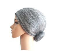 VINTORKY Coiffure Cosplay Perruque Mme Santa Perruque Vieille Dame Cosplay De Grand-mère Pour La Performance De Mamie De Mascarade Chignon Âgé Adulte