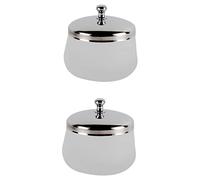 VINTORKY Coupelles Rondes Couvercle en Acier Inoxydable en Verre Dépoli Lot de 2 et Dissolvant Vernis , Pratique et Élégant pour Soin des Ongles pour Manucure