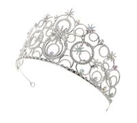 VINTORKY Couronne de Mariage pour Mariée Cristal Argenté Diadème Princesse Romantique à Bulles Accessoire Élégant pour Coiffure de Reine Photo et Cérémonie