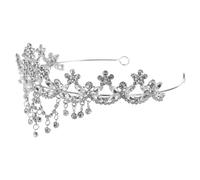 VINTORKY Couronne Mariage Argentée Cristal Diadème Princesse Élégant pour Mariée et Fêtes Accessoire Tête pour Cérémonie et