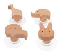VINTORKY Crochet Mural en Bois Motif Animal Cartoon pour Salon et Balcon | Installation sans Perçage Perçage, Couleur Khaki, Supporte des Objets Lourds, Organise L'espace