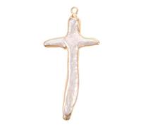 VINTORKY Cross Shape Natural Pearl Pendant For DIY Jewelry Making Irregular Baroque Freshwater Pearl Charm For Bracelets And Necklaces Handmade Elegant Craft Accessories