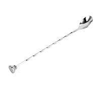 VINTORKY cuillère à mélanger cocktails plat petit mixologie remue bouteille jus de fruit carafe jus touillette cafe boisson agitateur cuillère de bar Acier inoxydable Silver Réutilisable
