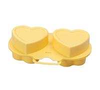 VINTORKY Cuiseur Œufs Micro-ondes Silicone Forme Cœur Fleur Poêle Œufs Pochés Et Gâteau Dur Multifonction Pour Cuisine Lot Jaune