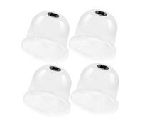 VINTORKY Dôme de Protection Plantes Jardin 4 Pièces Transparent Plastique Épais Ventilation, Couvre-semences Extérieur Réutilisable, Protection Anti-Gel, Serrage Mini pour Semis et Culture