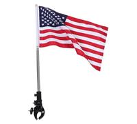 VINTORKY Drapeau américain avec mât : Kit de mât télescopique pour drapeau américain en polyester flexible avec pince réglable pour bateau, yacht, décoration de défilé en extérieur