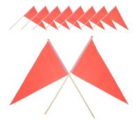 VINTORKY Drapeaux de Marquage pour Pelouse 20 Unités Rouges Triangulaires Adaptés aux Fournitures Administratives et Chantier
