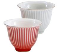 VINTORKY Ensemble de 2 Tasses à Thé en Céramique de 40ml Fond Isolant, Design Simple et Élégant, Réunions Entre Amis Fêtes