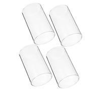 VINTORKY Ensemble De 4 Photophores en Verre Soufflé Protection pour Bougies Abat-Jour Transparent Décoration Mariage Et Salon 10 x 6 Cm