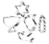 VINTORKY Ensemble de 5 Emporte-pièces à Biscuits en Acier Inoxydable, Formes Uniques Hanoukka, Facile à Nettoyer et Antiadhésif Cuisine Familiale et Fêtes