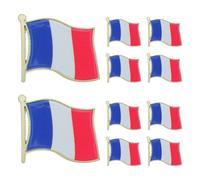 VINTORKY Épinglette Drapeau National Français en Alliage Lot de 10, Fermoir, Style Unique, Accessoire pour Vestes et Sacs à Dos, Souvenir de Remise de Diplôme