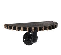 VINTORKY Étagère Flottante Industrielle Vintage en Bois Support Tuyau pour Rangement Salle de Bain la Cuisine Décoration Murale Rustique d'angle