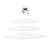 VINTORKY Étagères d'angle Blanches en Plaques de Plâtre, Lot de 3, Surface Confortable et Solide, Coin Élégant pour Rangement et Décoration Murale