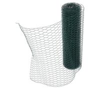 VINTORKY Filet à Poules en Fil de Fer Galvanisé Vert Hexagonal, Clôture Robuste Multifonctionnelle pour Enclos Extérieur de Poulets et Lapins la Ferme la Maison