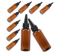 VINTORKY Flacon Applicateur Pour Cheveux Pet Recyclable 50 Ml Brun Bouchon Noir, Bouteille Souple Distributeur D'huile Capillaire, Lot De 10, Précis Pour Coloration Et Soins Capillaires