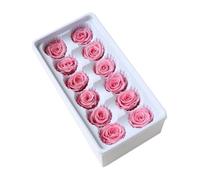 VINTORKY Fleurs Éternelles Roses 12 Têtes pour Création Bouquet Mariage et Présent Noël, Tiges 3-4 CM Incluses