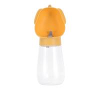 VINTORKY Gobelet D’Eau pour Chien Portable 300ml, Plastique, Jaune, | Double Compartiment, Bol Silicone Pliable, Verrou Rotatif, Sangle et Crochet Ceinture, pour Balades