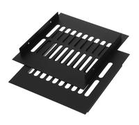 VINTORKY Grilles D'aération en Alliage D'aluminium Noir pour Meuble à Chaussures et Tiroir, Carrées 150x150 Mm, Ventilation Optimale, Lot de 2 Pièces