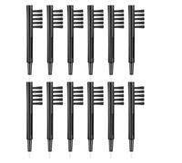 VINTORKY Kit de 12 Brosses de Nettoyage pour Retirer Cérumen et Débris pour Appareils Auditifs Noirs en Plastique, Outil Multifonction Pratique pour Utilisateurs D'aides Auditives