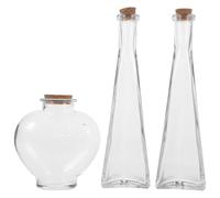 VINTORKY Kit de Cérémonie de Sable 3 Pièces Bouteilles en Verre Transparentes pour Rituel de Mariage Ensemble Artisanale pour Décoration de Table Mariage sans Sable