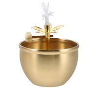 VINTORKY Lampe à Huile de culte Bouddhiste avec Support de mèche réglable - Lampe à pétrole décorative pour autel Bouddhiste, à Beurre pour Festival, décoration de Bureau pour Temple