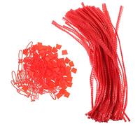 VINTORKY Lot de 100 Paquet en Filet Rouge en Nylon Résistants la Déchirure et Respirants pour Courses à Provisions, Conservation des Fruits et Légumes en Épicerie