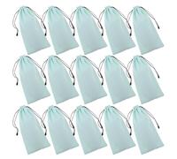 VINTORKY Lot de 16 Pochettes Souples pour Masque de Ski 26x13 Cm Housses Anti-poussière Bleu Clair en Microfibre Cordon de Serrage Étuis de Rangement Pratiques pour Lunettes de Ski
