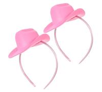 VINTORKY Lot de 2 Bandeaux Serrage-tête Cowboy Rose, Chapeau de Cowgirl Mini, Accessoires de Déguisement Western pour Anniversaire, Costume Danse Carrée, Bandeau D'anniversaire Féminin