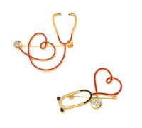 VINTORKY Lot de 2 Broches Décoratives en Alliage de Stéthoscope, Pratiques et Faciles à Assortir, pour Infirmières Lors D'occasions Formelles ou Décontractées