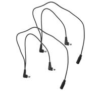 VINTORKY Lot de 2 Câbles D'alimentation en Y pour Pédales D'effet, 50 Cm, Câble Plat Noir, Double Sortie pour Pédalier, Alimentation Stable pour Guitare Électrique et Basse - Accessoires