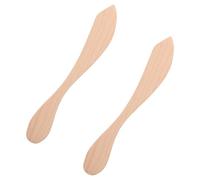 VINTORKY Lot de 2 Couteaux à Beurre en Bois de Hêtre Naturel sans Vernis Multifonction pour Tartiner Beurre Confiture et Couper Ustensiles Cuisine Pratiques pour Usage Domestique et