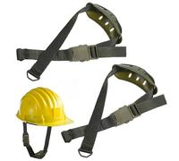 VINTORKY Lot de 2 Jugulaires Universelles Réglables pour Casque de Chantier et Sport, Mentonnière en Nylon Respirante Couleur Vert Militaire avec Crochets en Fer, Compatible Casque