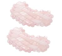 VINTORKY Lot de 2 Masques Yeux en Pierre Naturelle de Quartz Rose, Forme Lune, Compresses Froides Rafraîchissantes pour Soin des Paupières, Masque à Paupières Apaisant pour Fatigue