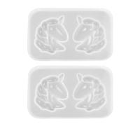 VINTORKY Lot de 2 Moules en Silicone de Licorne pour DIY Moules Inversés Réutilisables Résistants et Lavables pour Décoration de Bureau et Créations en Résine Époxy