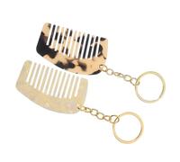 VINTORKY Lot de 2 Peignes Porte-Clés Démêlants à Dents Larges Petit Peigne de Voyage Accessoire Pratique pour Cheveux Bouclés Taille Compacte Poche