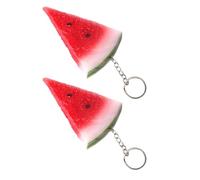 VINTORKY Lot de 2 Pendentifs Porte-clés Tranche de Pastèque en Pvc, Design Créatif et Facile à Utiliser, Breloques Décoratives pour Paquet ou Diy, Accessoires Légers et Mignons