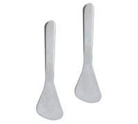 VINTORKY Lot de 2 Spatules en Acier Inoxydable Argentées pour Massage des Yeux, Compactes et Pratiques, Accessoires de Beauté Indispensables pour Soin du Visage