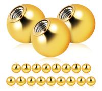 VINTORKY Lot de 20 Boules de Piercing Nombril 1,2X3 MM en Métal Doré, Surface Polie Lisse, Faciles à Entretenir, pour Bijoux de Corps Femmes, Création et Remplacement de Perles