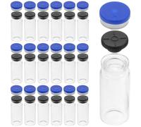 VINTORKY Lot De 20 Flacons Transparents En Verre 10 Ml Fond Épais Avec Bouchons Étanches Pour Échantillons De Bouteilles D'expérimentation Cosmétiques Et Laboratoires
