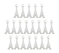 VINTORKY Lot de 20 Pendentifs Tour Eiffel en Alliage Finition Argenté Antique, Pendentifs pour Fabrication de Bijoux, Accessoires DIY pour Colliers et Bracelets, Charme Décoratif