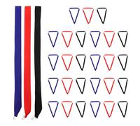 VINTORKY Lot de 30 Rubans de récompense avec Clips, Rubans Plats pour Le Sport, la compétition, Les Jeux de Plein air, Les fêtes et Les conférences. Couleurs : Bleu, Rouge, Noir.